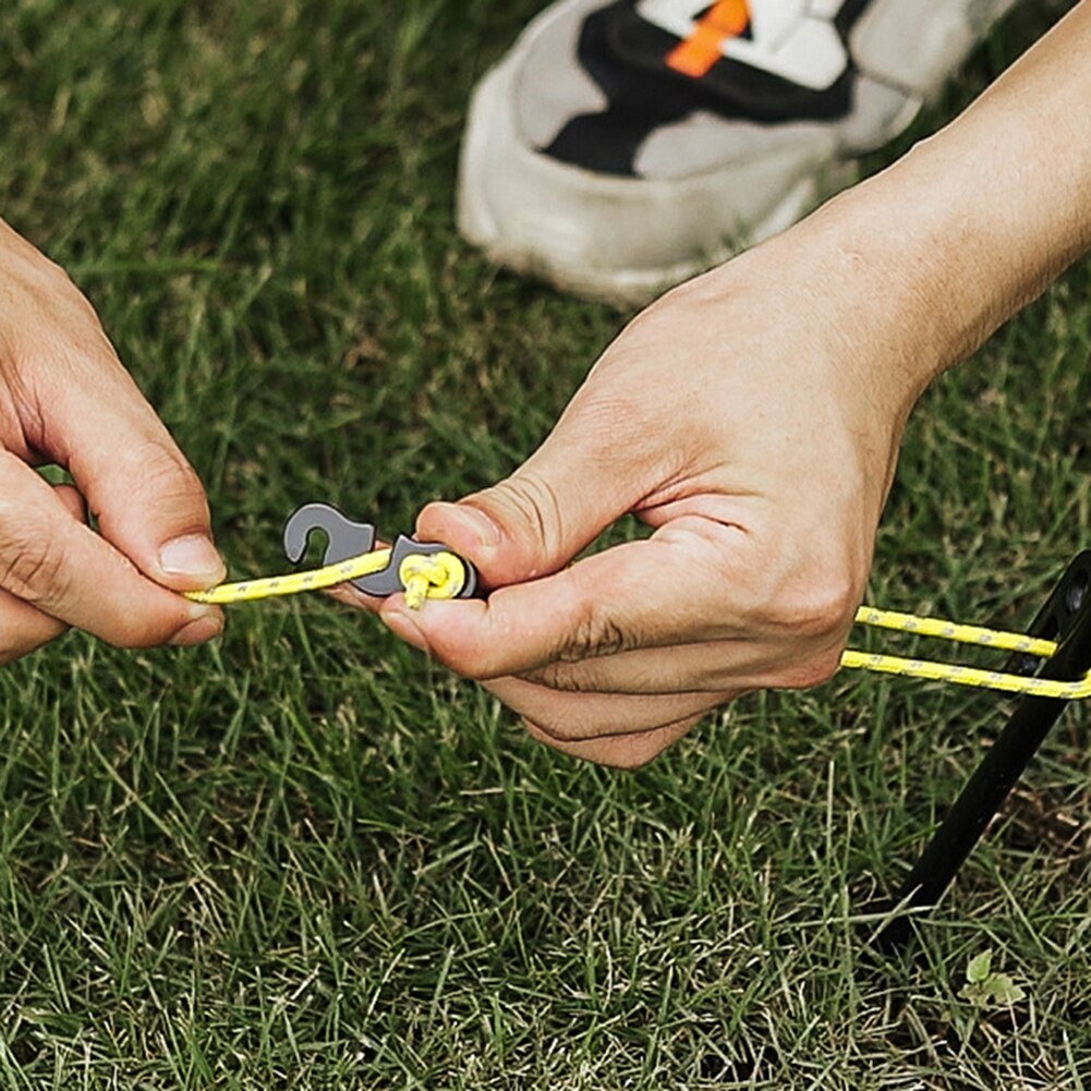 Cheap Goat Tents 10pcs Adjustable Camping Tent Cord Rope Buckle S Type Tensioners Fastener Outdoor Canopy Adjustable Length Fixing Ring Tent Accessories 